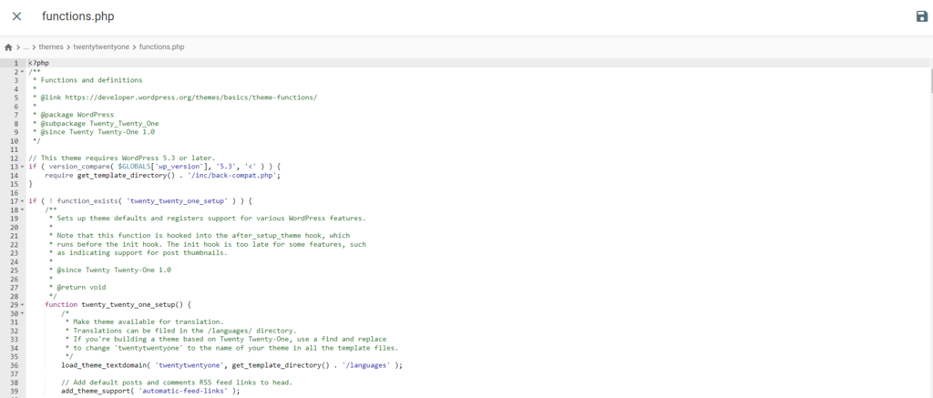 Editor de texto del Administrador de archivos de hPanel