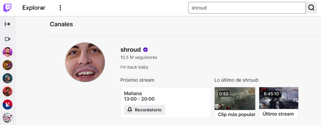 Canal de Twitch de Shroud