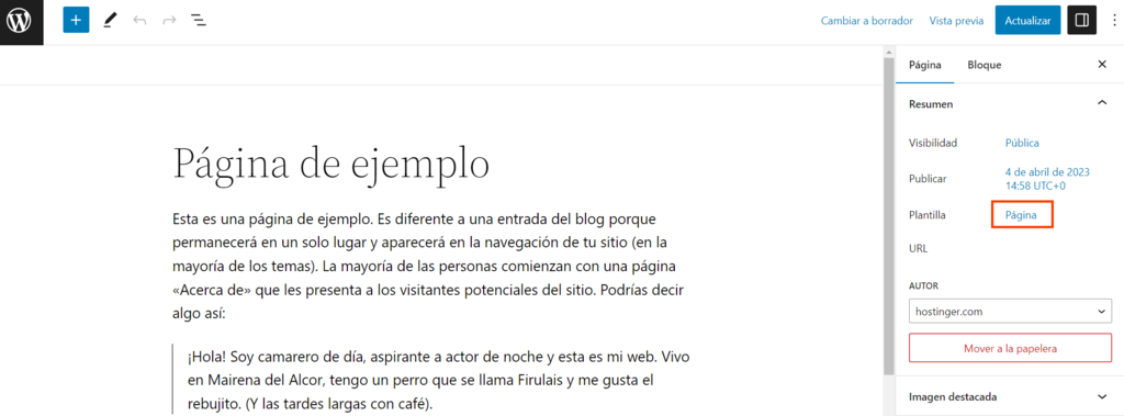 Editor de bloques de WordPress