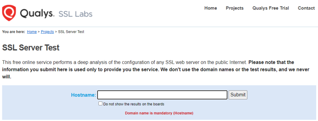 Sitio web Qualys SSL Labs