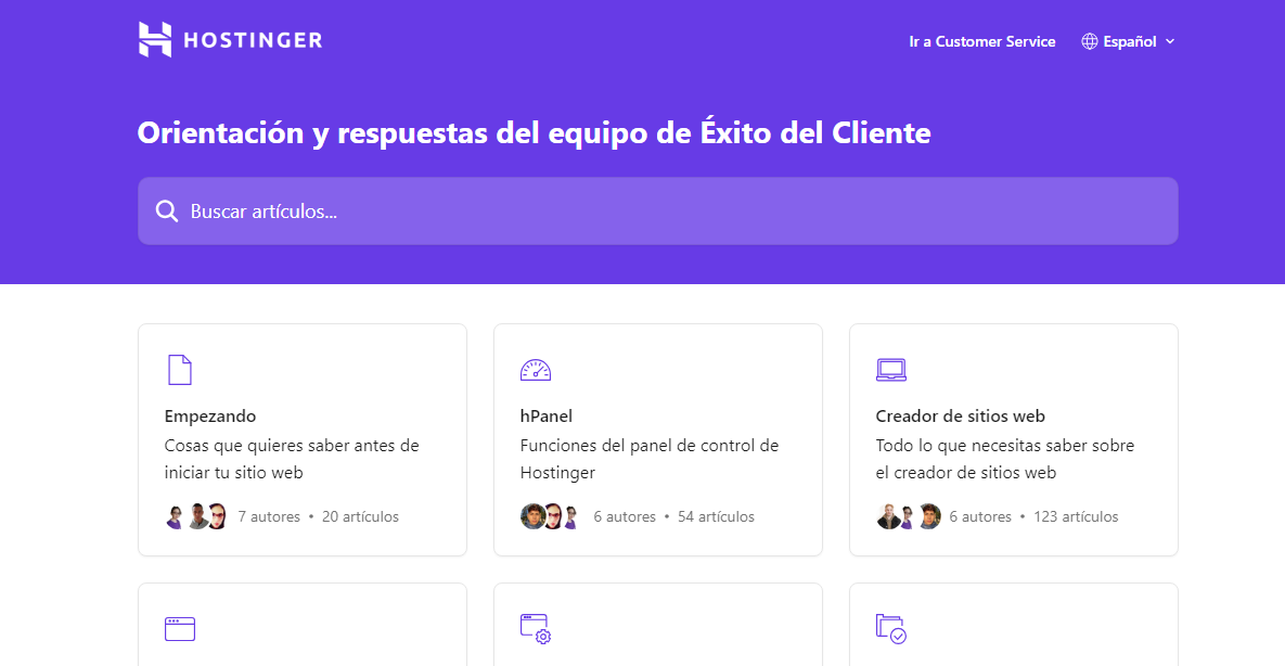Base de conocimientos de Hostinger