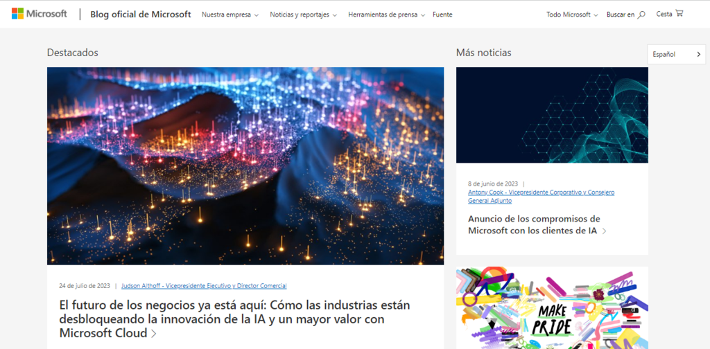 Blog oficial de Microsoft