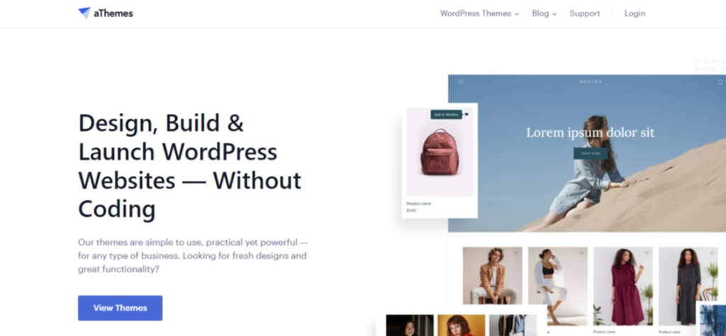 Página de inicio de aThemes