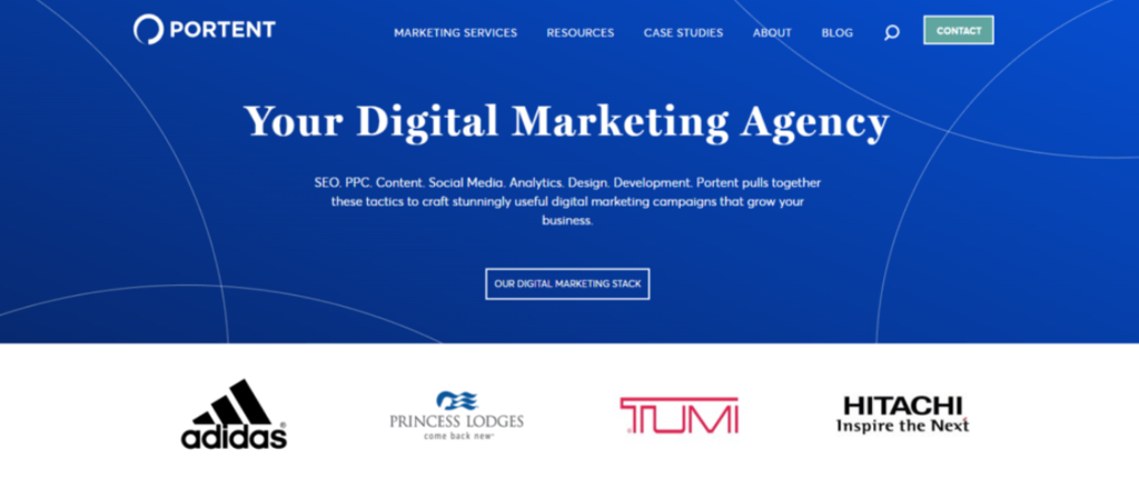 Sitio web de la agencia de marketing Portent