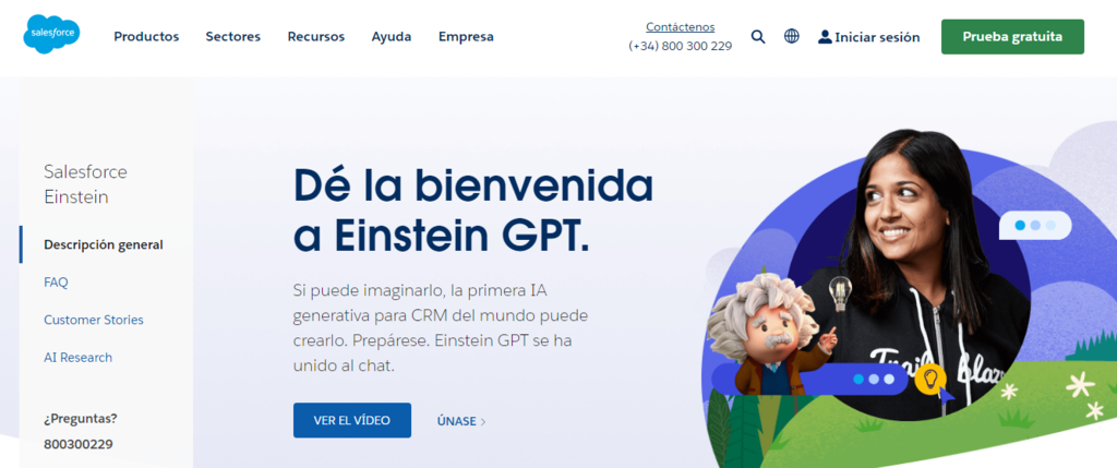 P&aacute;gina de inicio de Einstein GPT
