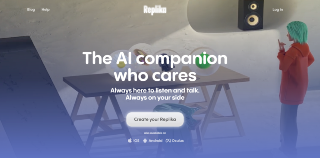 P&aacute;gina de inicio de Replika