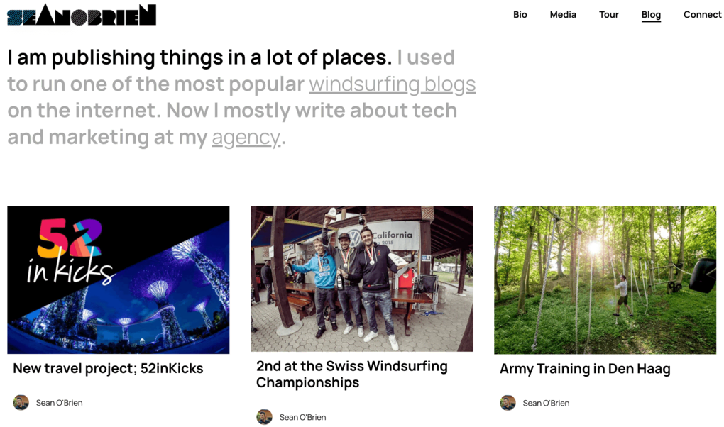 P&aacute;gina de blog de Sean O'Brien