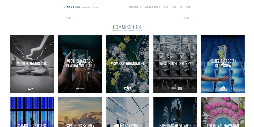 Dise&ntilde;o de cuadr&iacute;cula del sitio web de Demas Rusli