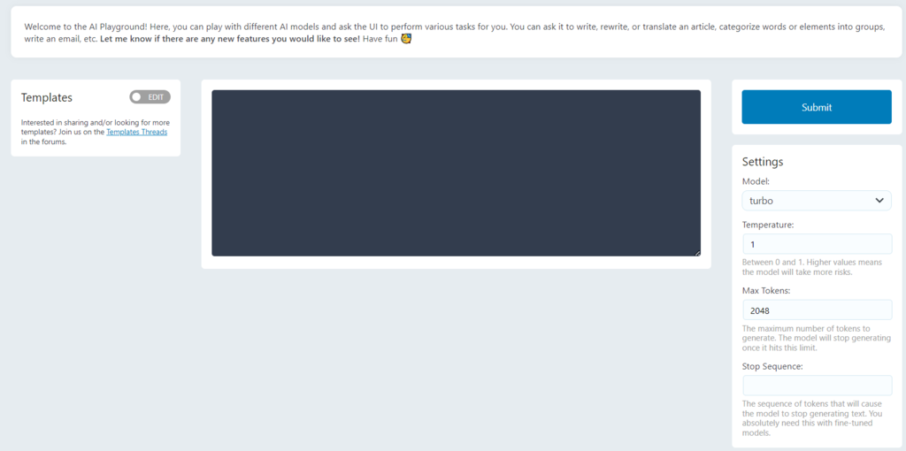 Funci&oacute;n Playground de AI Engine