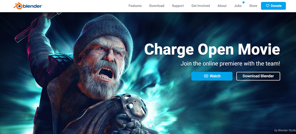 P&aacute;gina de incio del sitio Blender