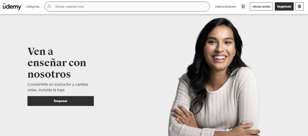 P&aacute;gina para crear cursos en Udemy