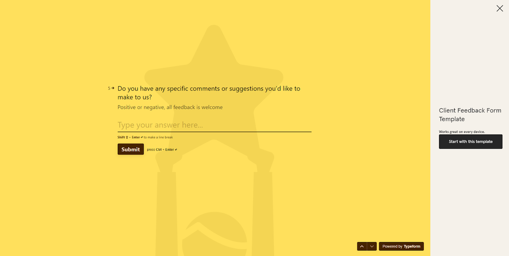 Sitio web Typeform.