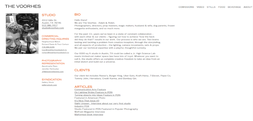 Imagen del sitio web de The Voorhes.