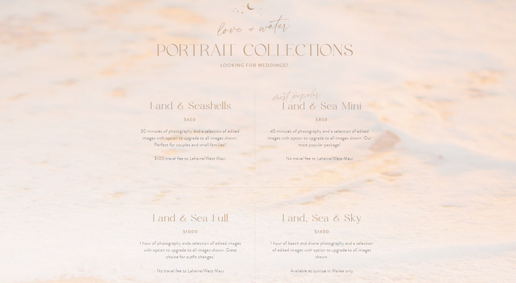 Sitio web Love + Water.