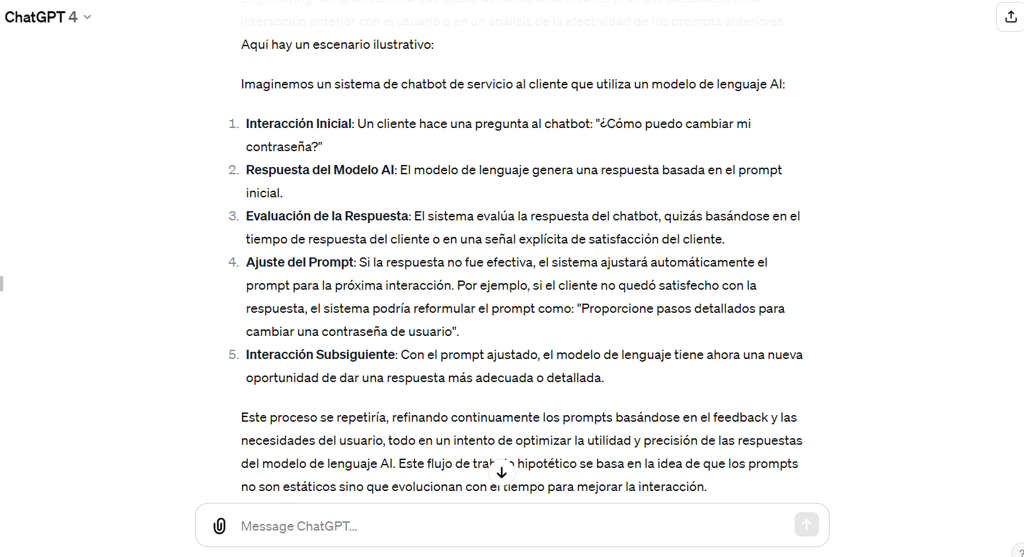 ChatGPT explica en qué consiste el flujo de trabajo del Automatic Prompt Engineering.