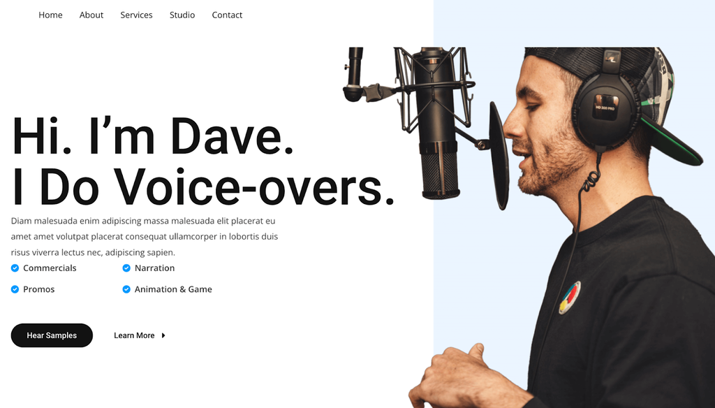 Ejemplo de sitio web personal.