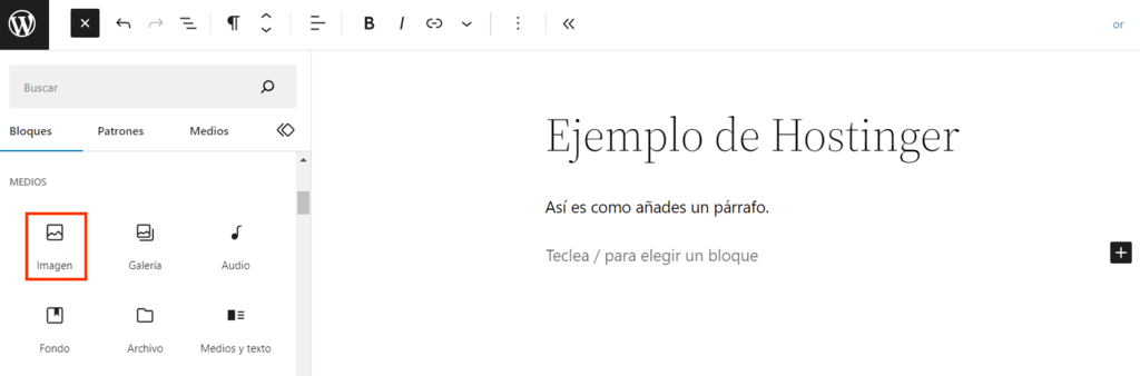 Bloque Imagen de Gutenberg