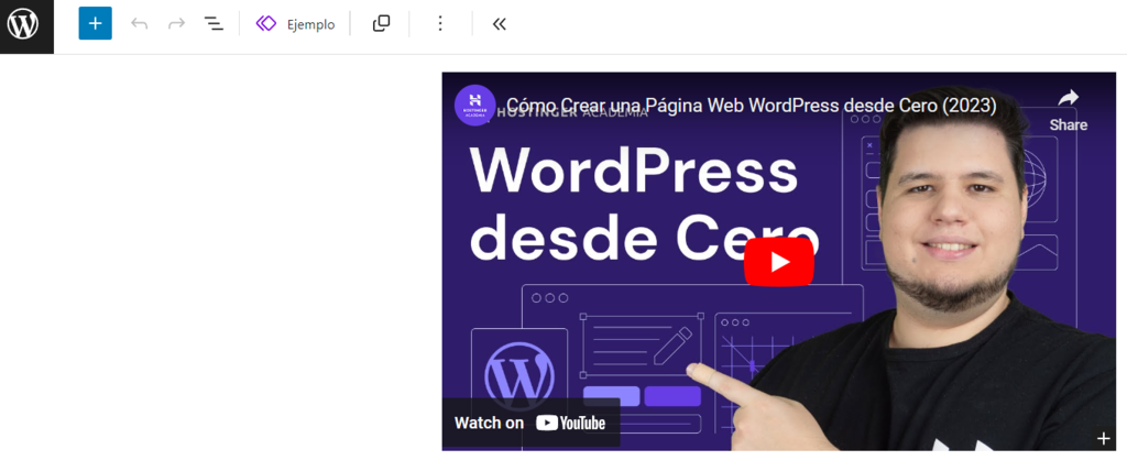 Ejemplo de bloque reutilizable en WordPress