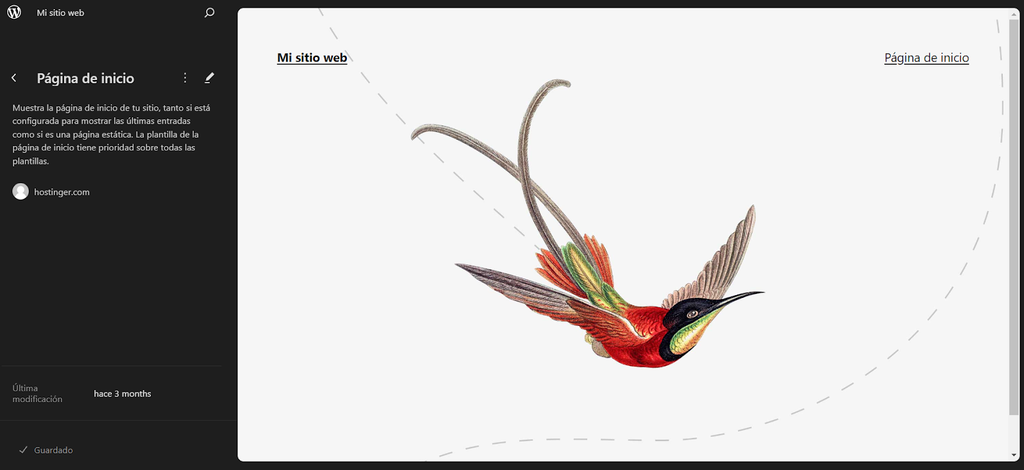 Ejemplo de p&aacute;gina en WordPress