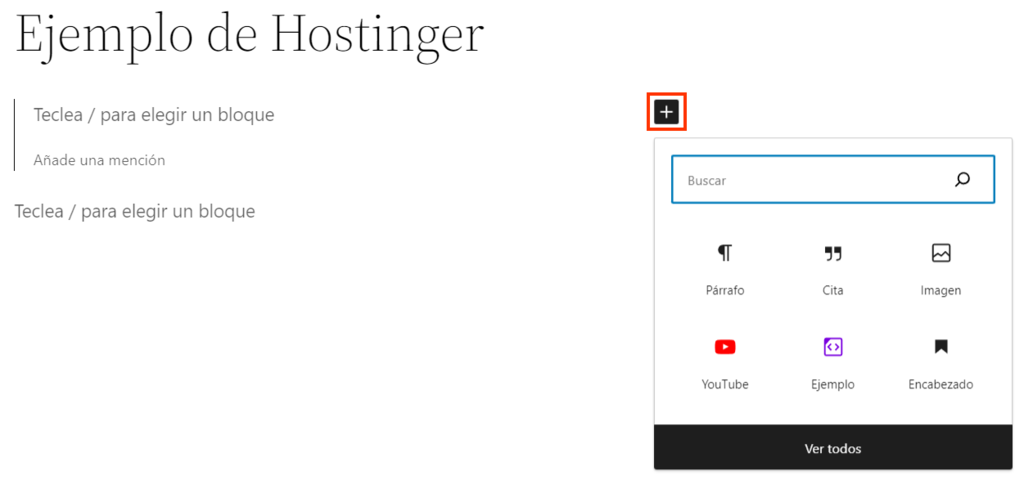 Secci&oacute;n para ver bloques en Gutenberg