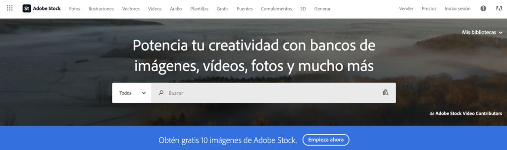 Sitio web de Adobe Stock