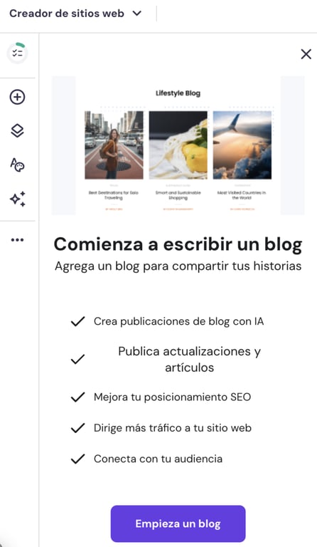 Crear blog en el HWB
