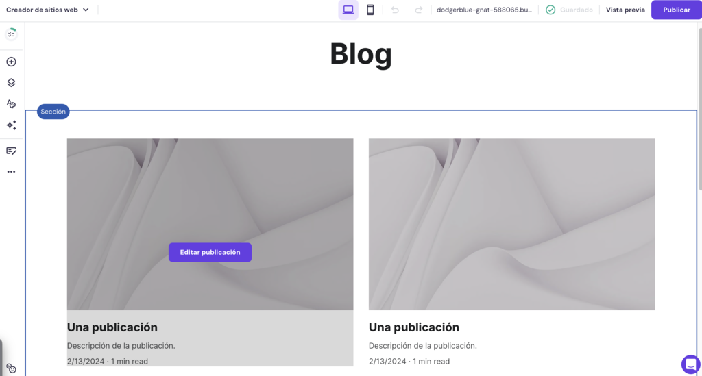 Editar publicación en HWB