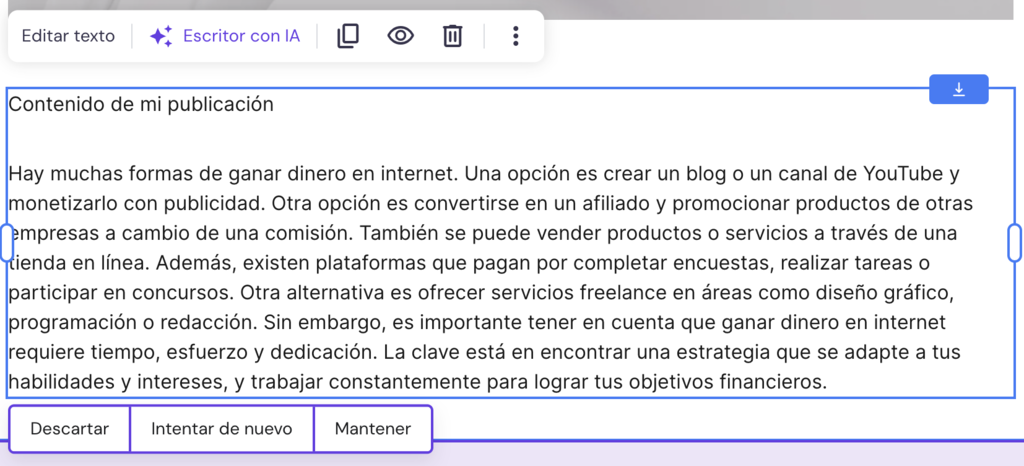 Ejemplo de uso de la IA en el HWB