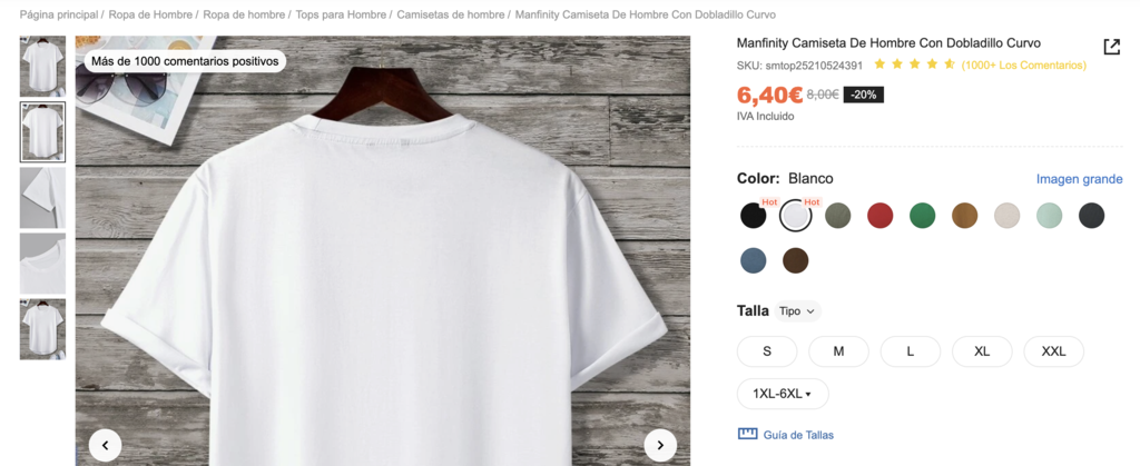 Ejemplo de tienda Shein