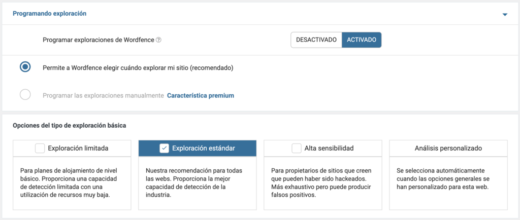Austes de Wordfence Security en WP