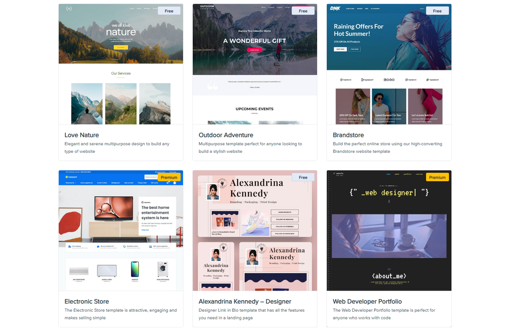 Plantillas web de WordPress
