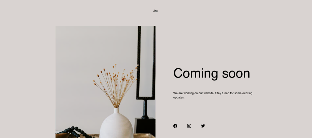Plantilla Lino del Creador de sitios web de Hostinger