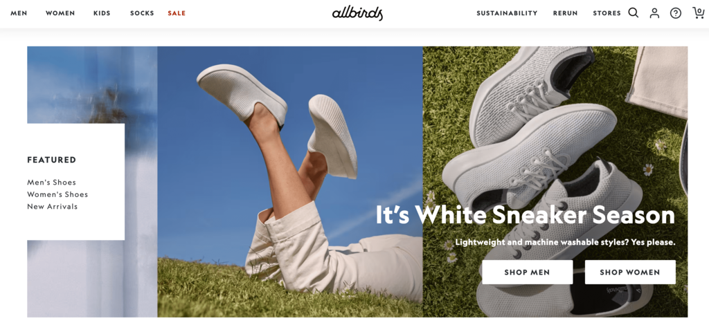 Ejemplo de eCommerce Allbirds