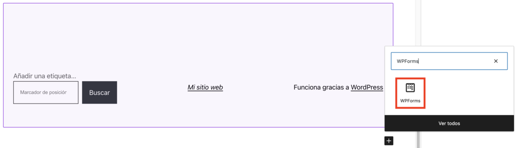Añadir WPForms en el editor de bloques de WordPress
