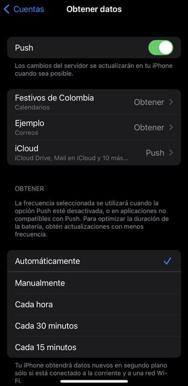 Obtener datos de Cuentas de iPhone