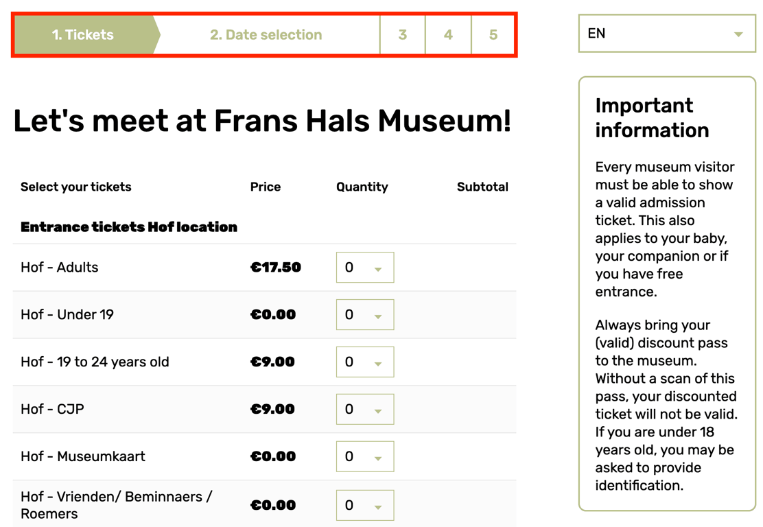Indicador de progreso de Frans Hals Museum