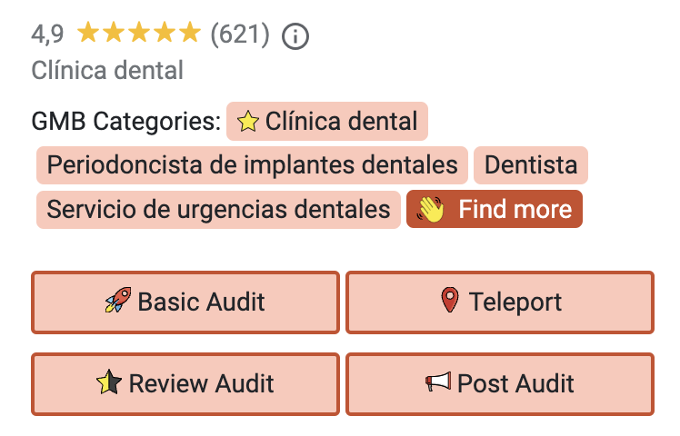 Ejemplo de uso de GMB Everywhere