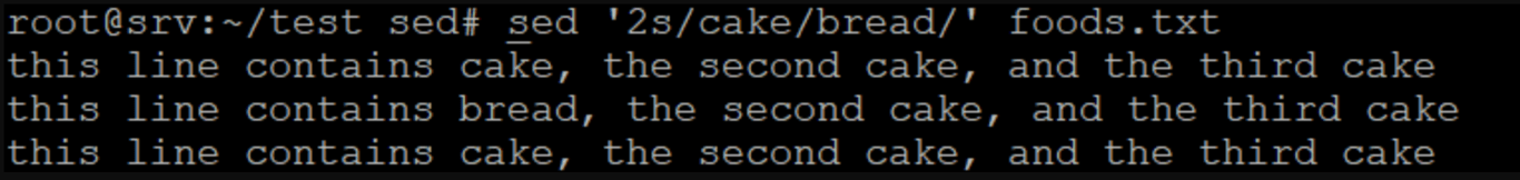 Ejemplo sed para sustituir la cadena en un n&uacute;mero de l&iacute;nea espec&iacute;fico