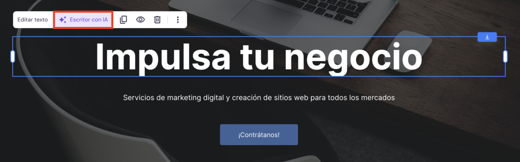 Escritor con IA del Creador de Hostinger