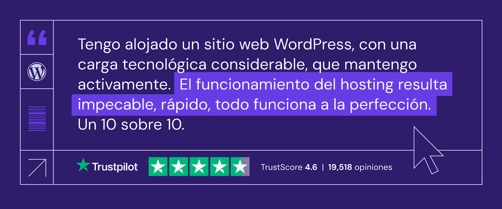 Testimonio de usuario en Trustpilot