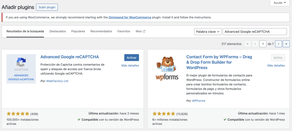 A&ntilde;adir plugins en WordPress