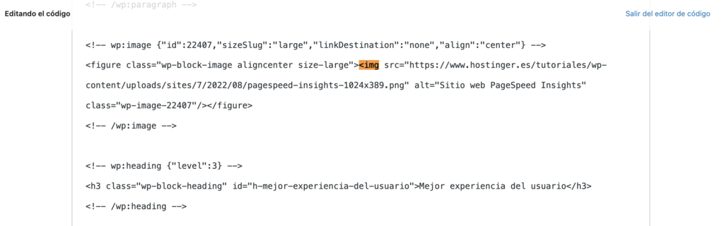 Editor de c&oacute;digo del editor de WordPress