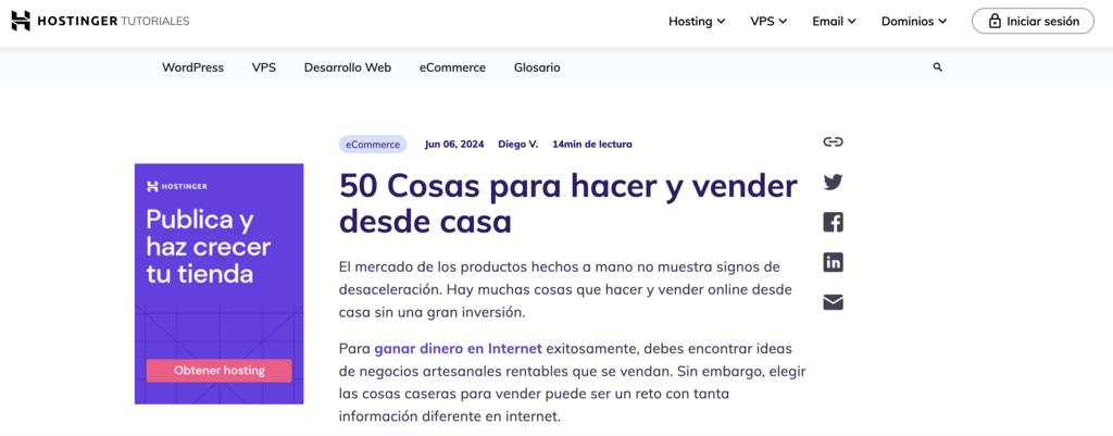 Ejemplo de t&iacute;tulo con n&uacute;mero en Hostinger
