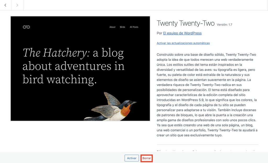Tema Twenty Twenty-Two de WordPress
