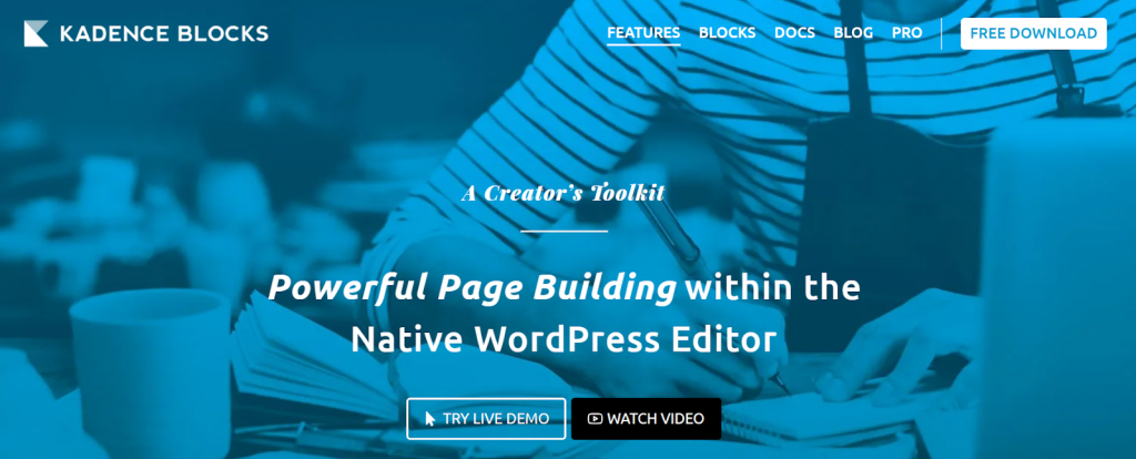 Plugin Gutenberg by kadence Blocks de WordPress