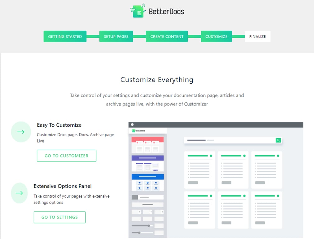Personalización del plugin BetterDocs