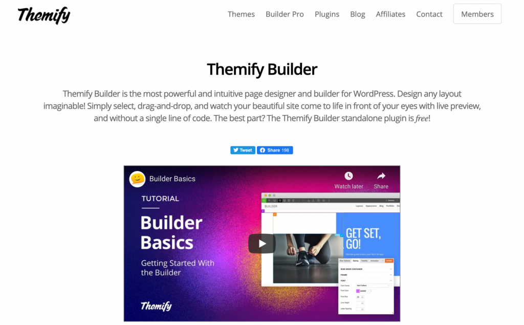 Plugin Themify Builder de WordPress