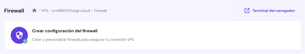Secci&oacute;n de Firewall de hPanel