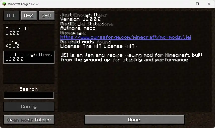 Visualizaci&oacute;n Mod Jei