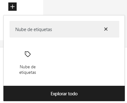 Nube de etiquetas en el editor de bloques de WordPress